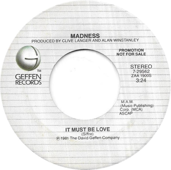 NuttySounds.com - Madness – It Must Be Love – (7″, Single, Mono, Promo) – (US)