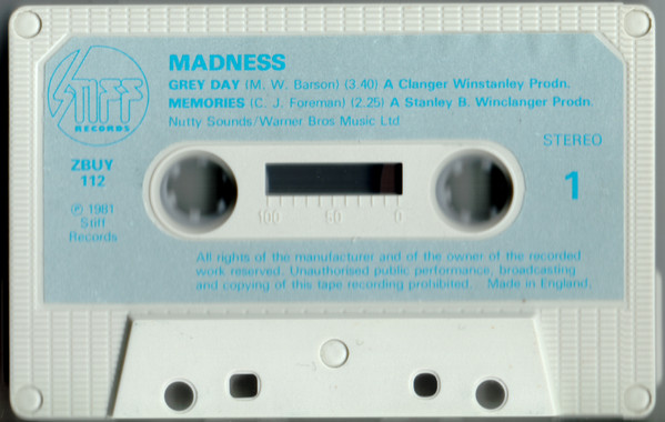 NuttySounds.com - Madness – Grey Day – (Cass, Single) – (UK)