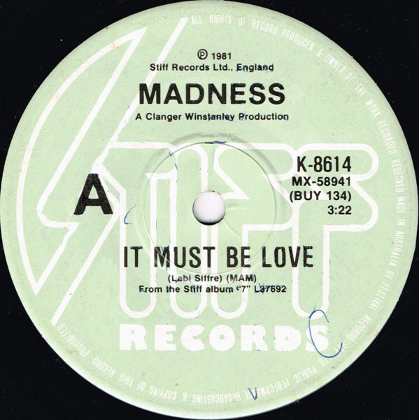 NuttySounds.com - Madness – It Must Be Love – (7″, Single) – (Australia)