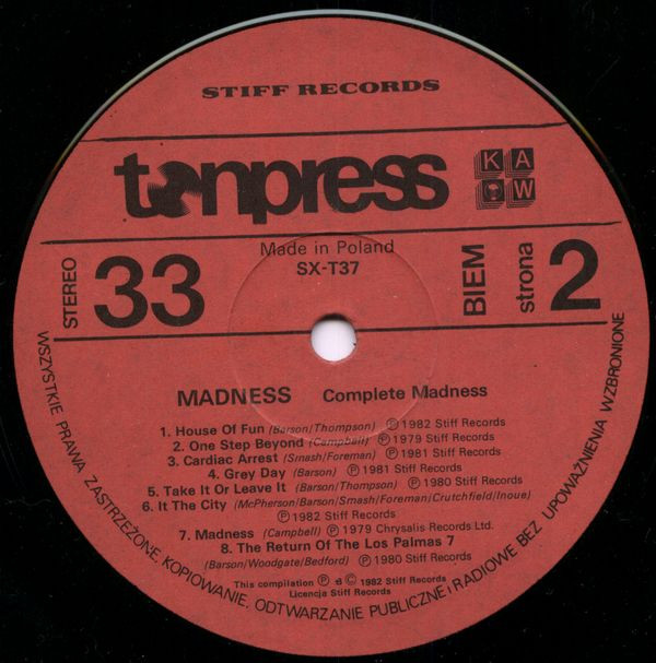 NuttySounds.com - Madness – Complete Madness – (LP, Comp) – (Poland)
